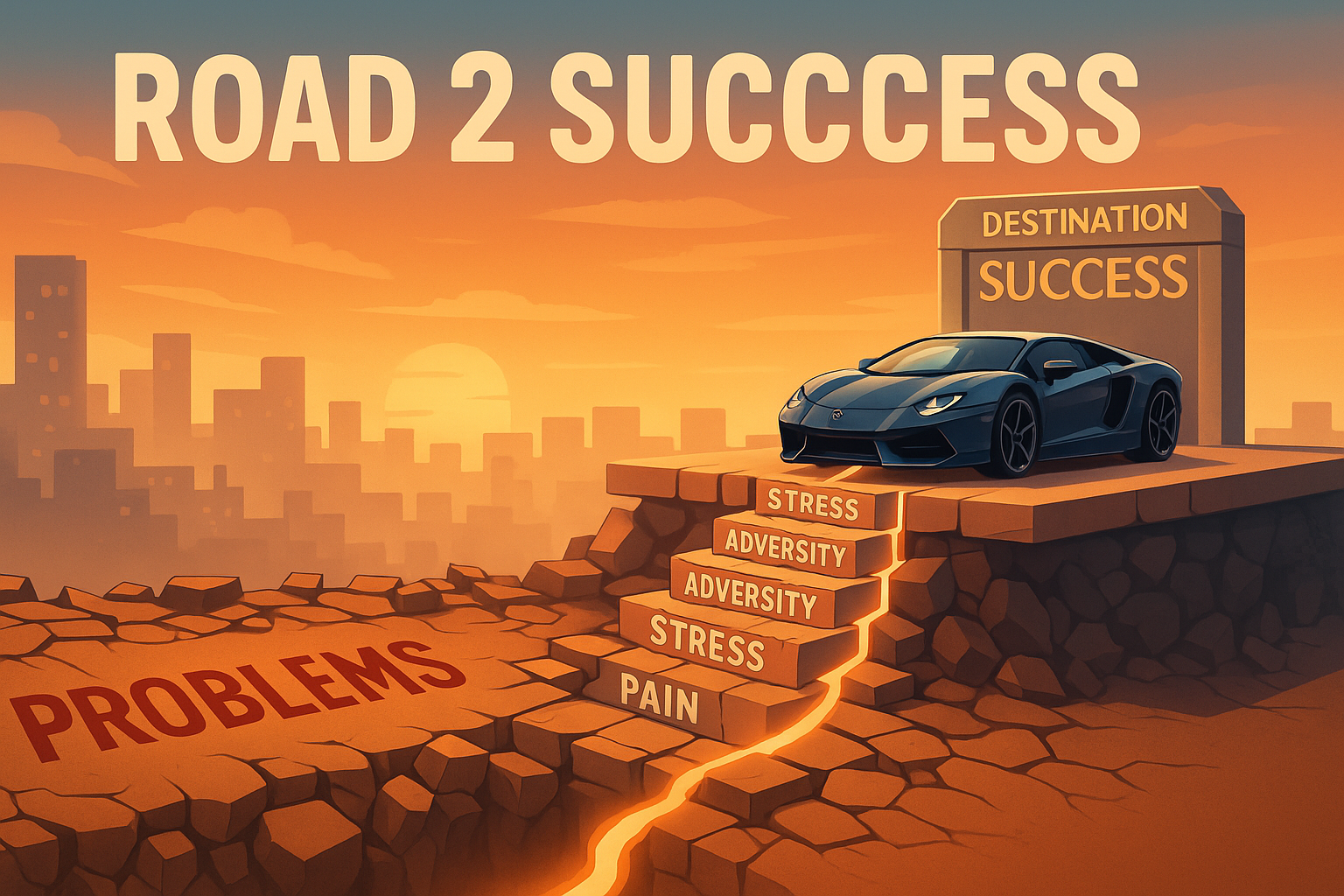 Problems build the roadmap to success. Pain, stress, adversity are the stairs to the the top